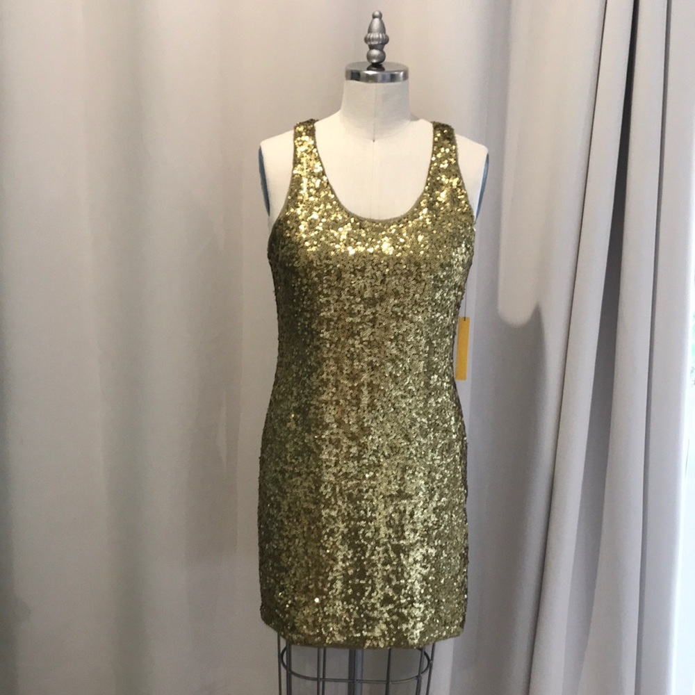 Alice + Olivia olive sequin dress